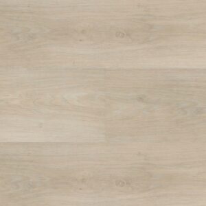 Bovenaanzicht van de Hebeta HB Chamonix XL Plank pvc-vloer. De afbeelding toont brede planken in een zachte, lichtbeige en vergrijsde eiken houtlook met subtiele houttekeningen en kleine, natuurlijke noesten.