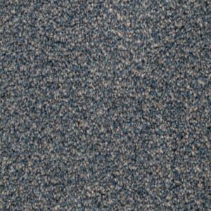 Groot verloop van de fijn geweven, gemêleerde lussenstructuur van hoogwaardig tapijt in een gemixte oceaanblauwe, zilvergrijze en beige-bruine kleur.